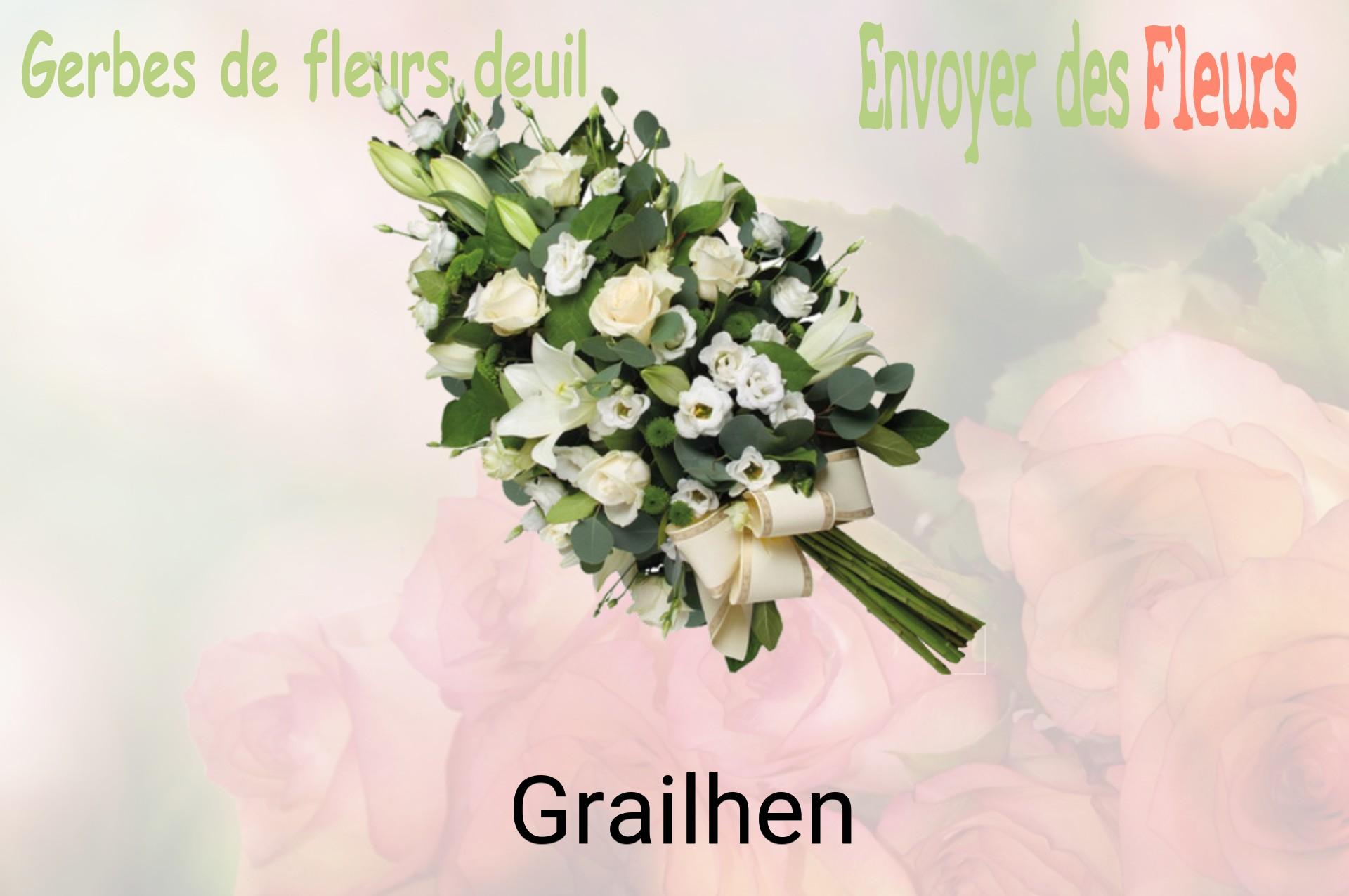 Gerbe de fleurs de deuil livrée à Grailhen